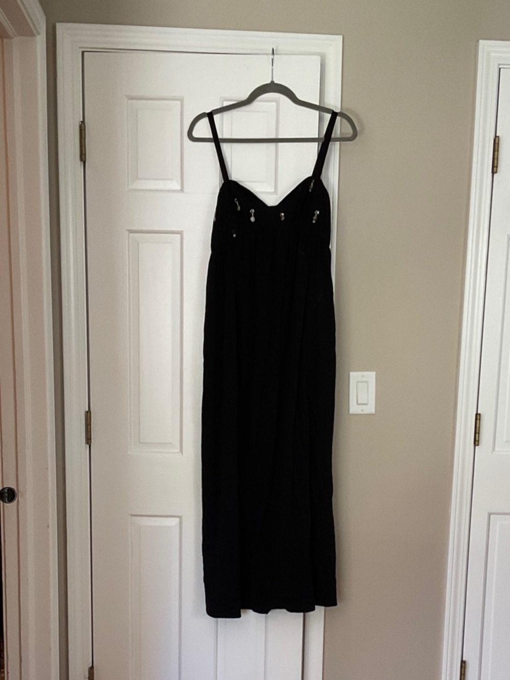 Women's Black Maxi Dress with Spaghetti Straps